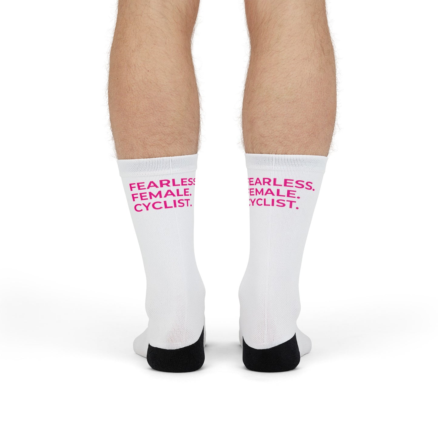 Fearless Female Cyclist Sublimation Crew Socks