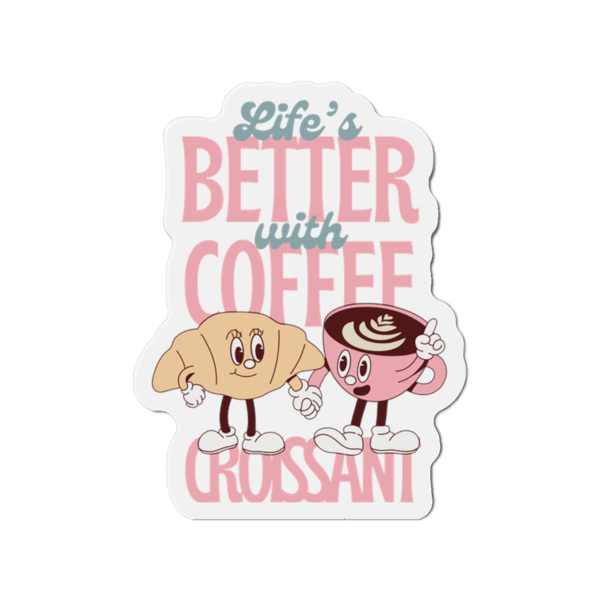 Coffee and Croissants Die-Cut Magnets - Custom Flexible and Durable Decor for Kitchen or Office