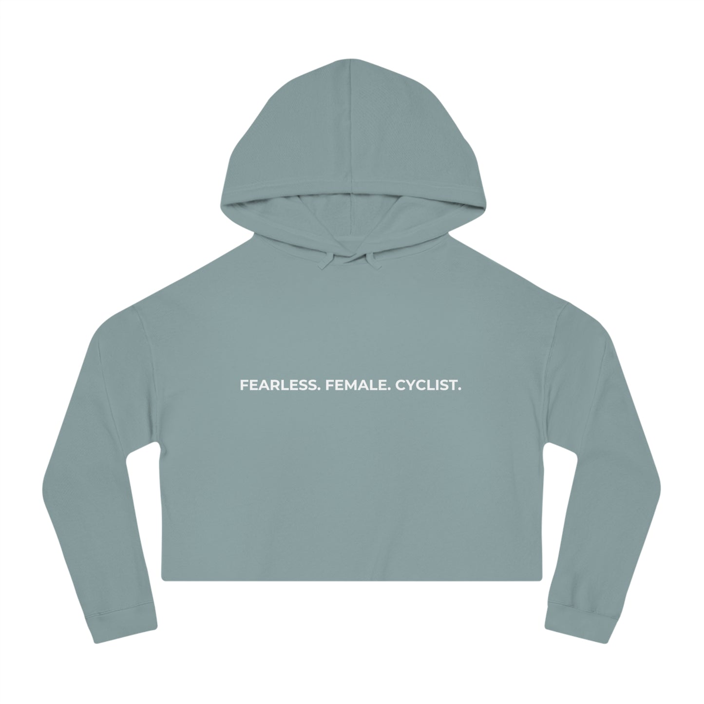 Fearless Female Cyclist Label Women’s Cropped Hooded Sweatshirt