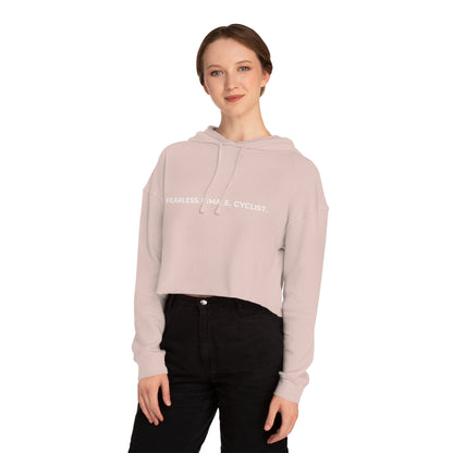 Fearless Female Cyclist Label Women’s Cropped Hooded Sweatshirt