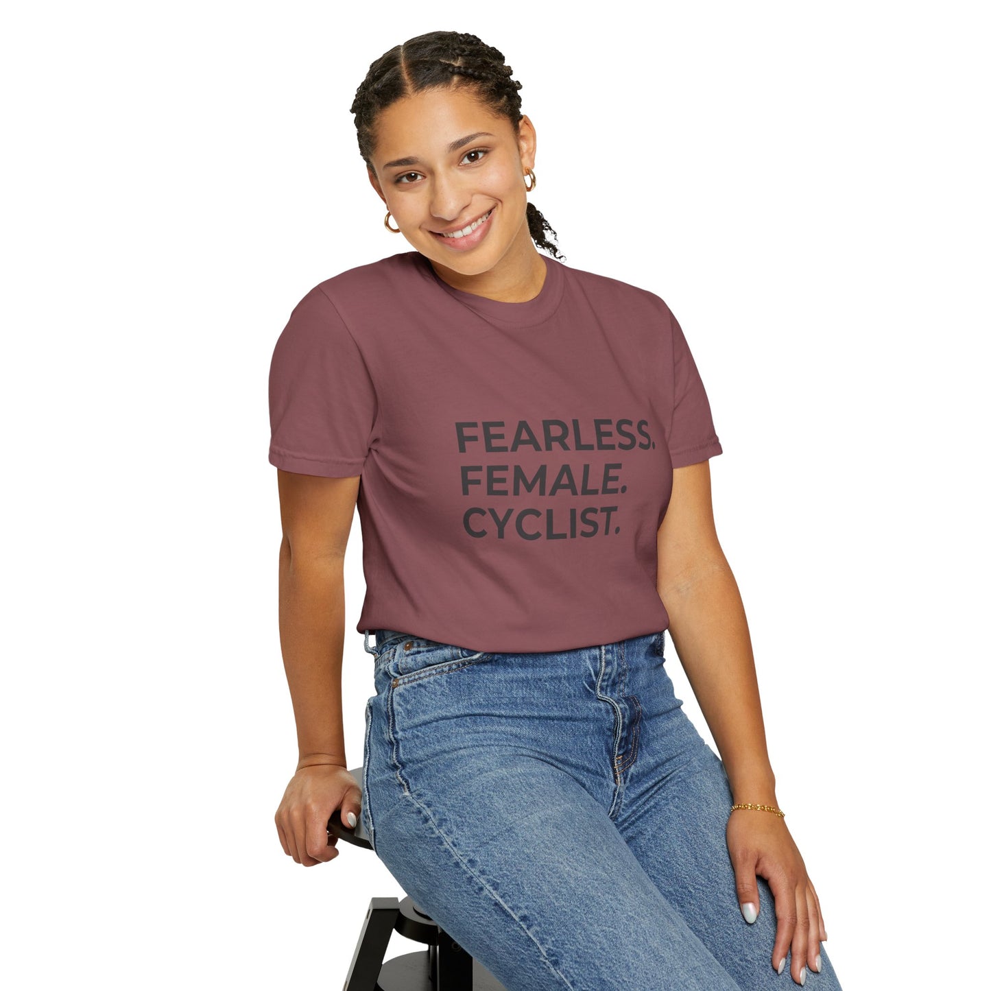 Fearless Female Cyclist Tee Unisex Garment-Dyed T-shirt