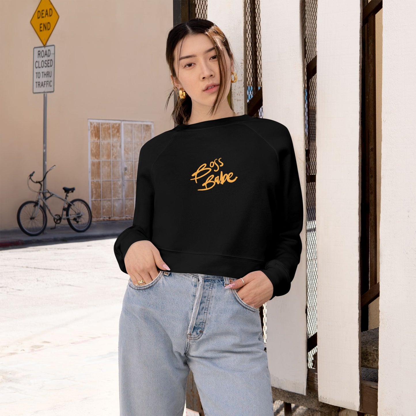 Cropped Fleece Pullover for Boss Babe Empowerment