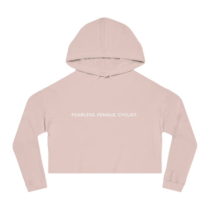 Fearless Female Cyclist Label Women’s Cropped Hooded Sweatshirt