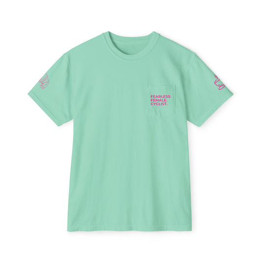 Female Cyclist Label Unisex Garment-Dyed Pocket T-Shirt