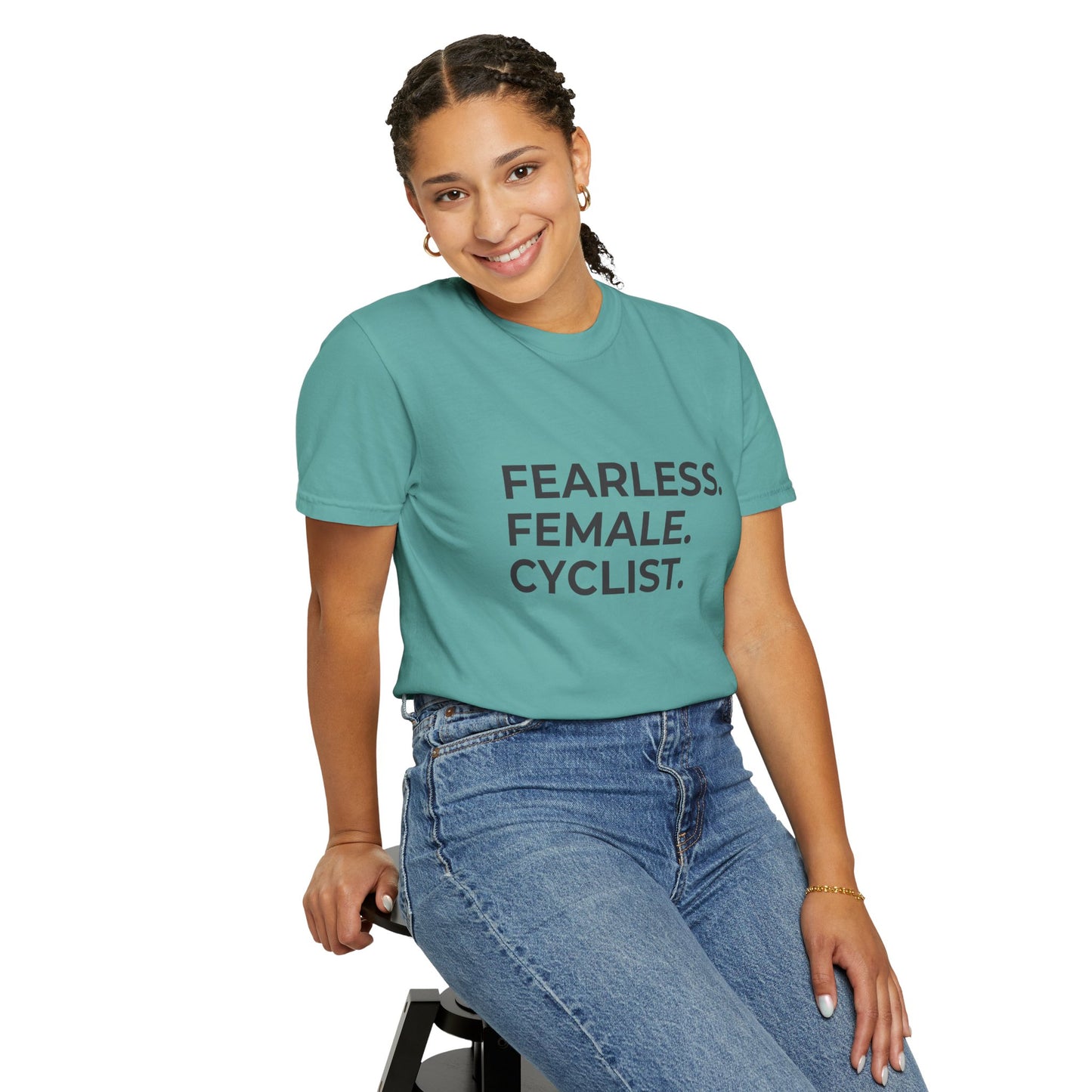 Fearless Female Cyclist Tee Unisex Garment-Dyed T-shirt