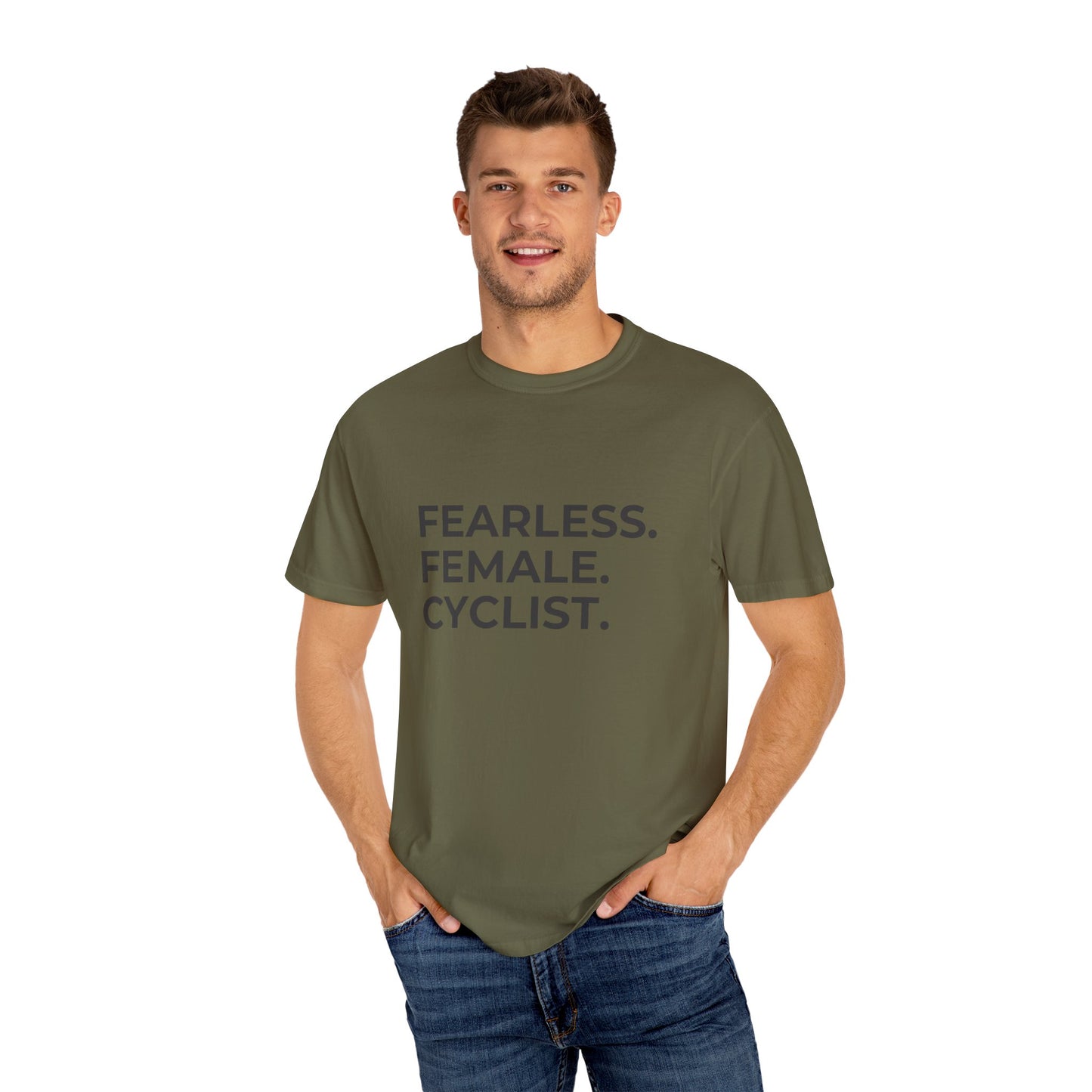 Fearless Female Cyclist Tee Unisex Garment-Dyed T-shirt