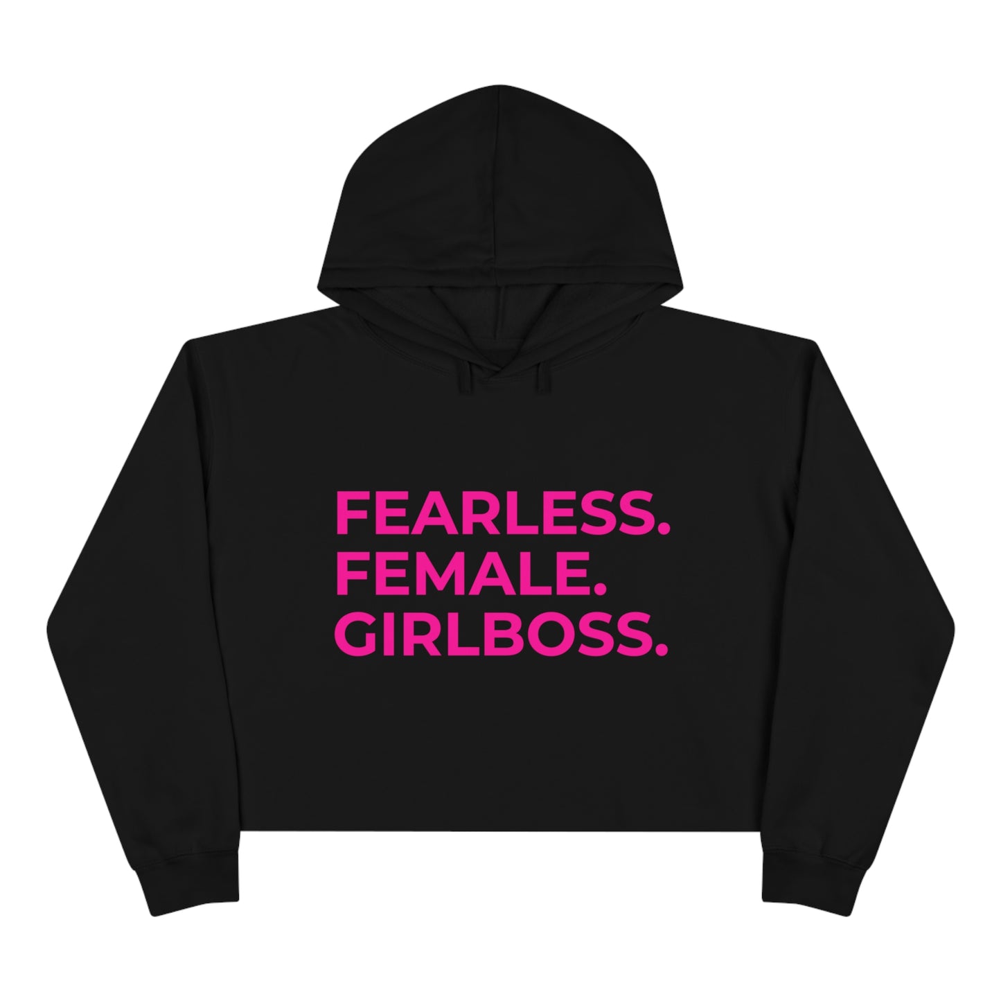 Fearless Female Girlboss Lips Crop Hoodie