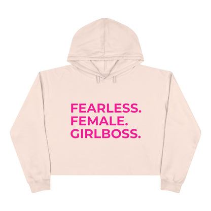 Fearless Female Girlboss Lips Crop Hoodie