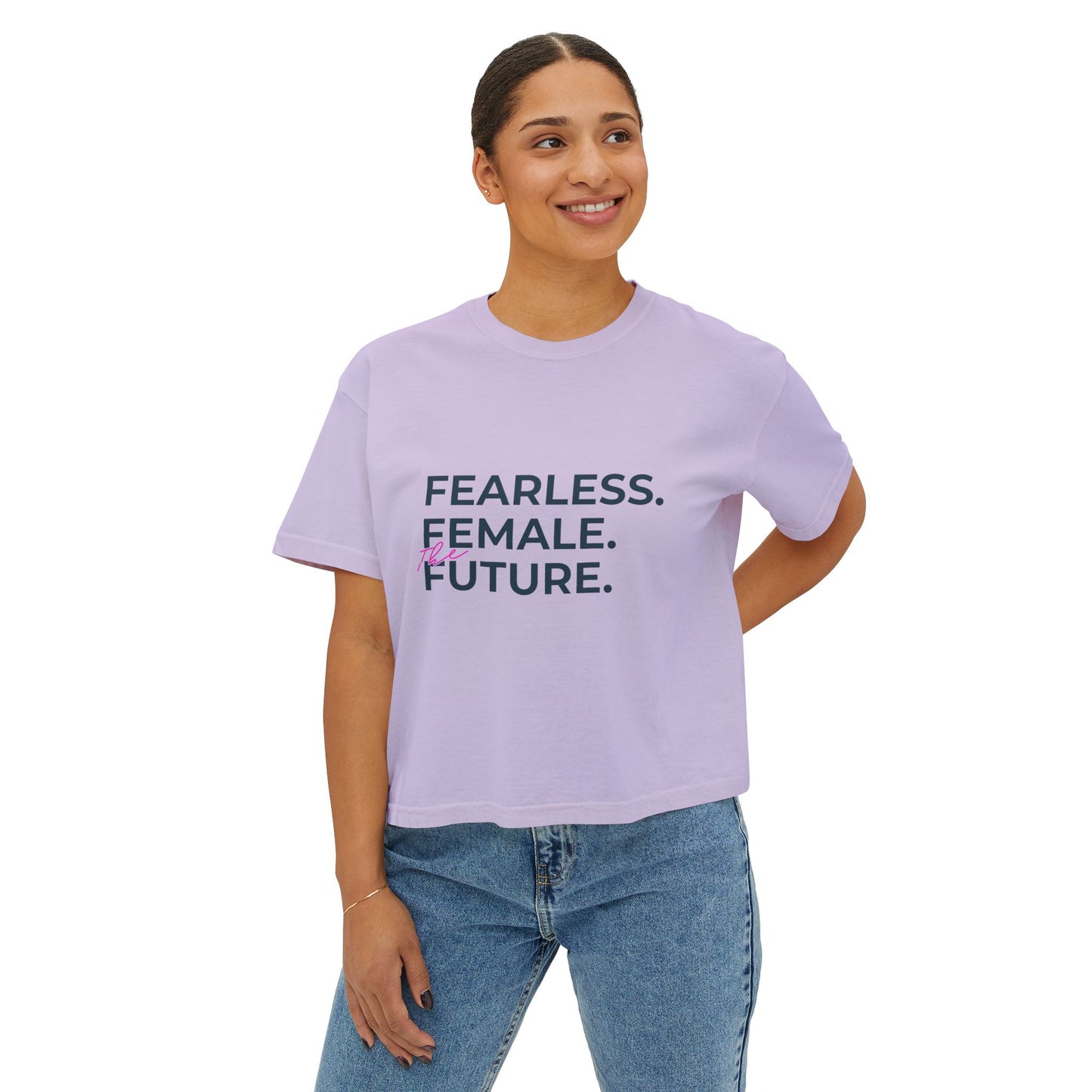 Fearless Female Boxy Tee - Women's Empowerment T-Shirt