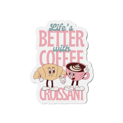 Coffee and Croissants Die-Cut Magnets - Custom Flexible and Durable Decor for Kitchen or Office