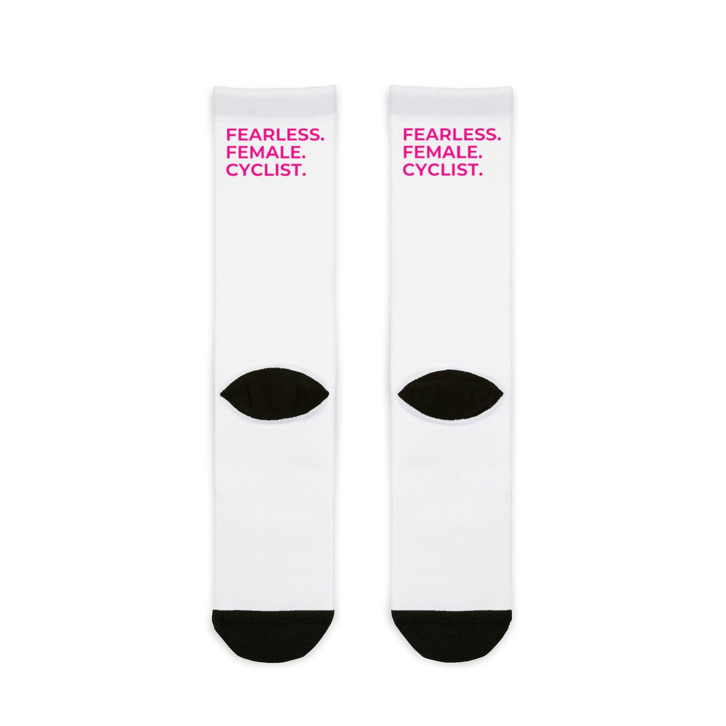 Fearless Female Cyclist Sublimation Crew Socks