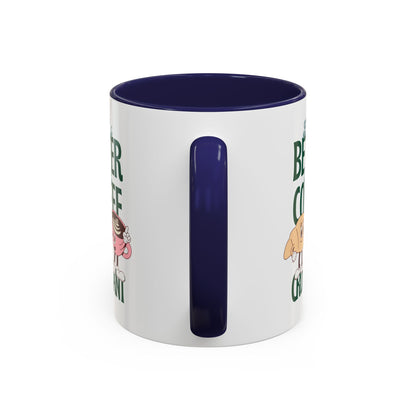 Coffee Mug - Life's Better with Coffee and Croissant Design, 11oz.