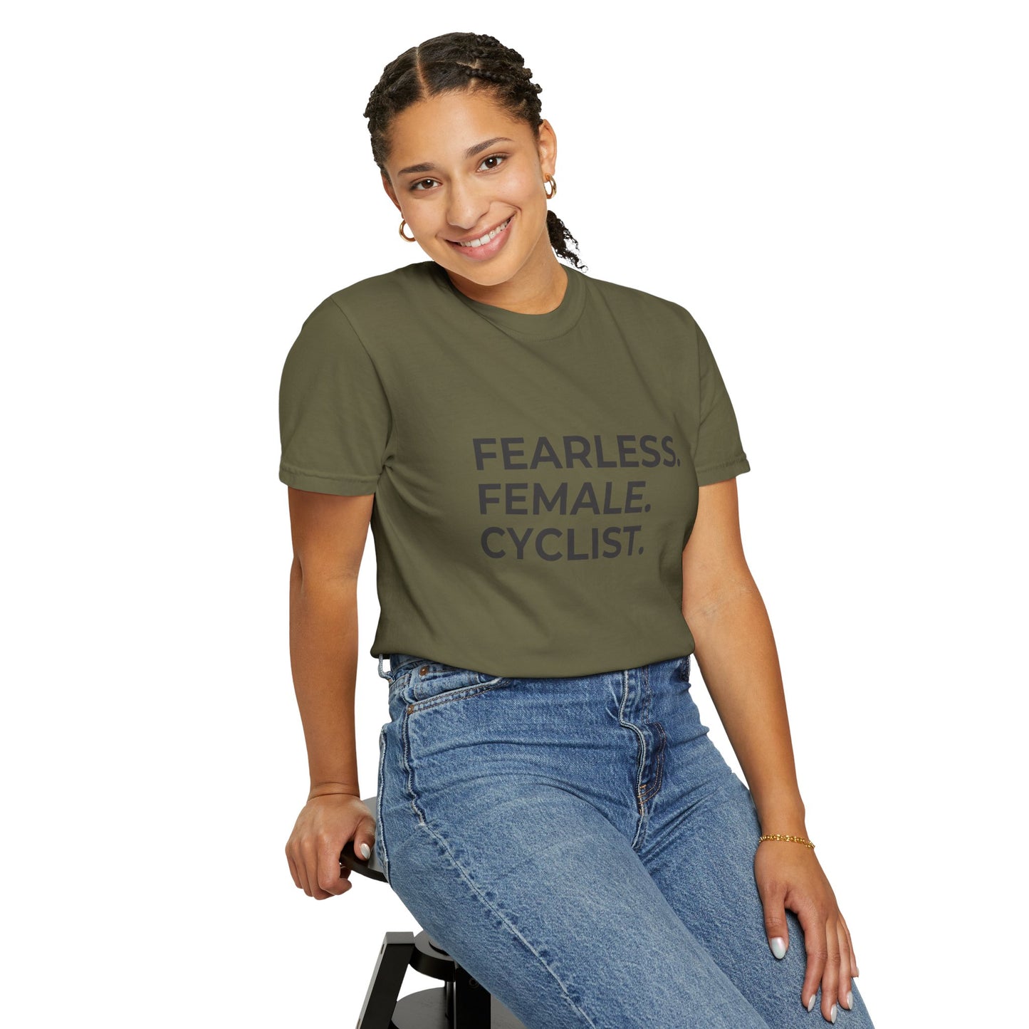 Fearless Female Cyclist Tee Unisex Garment-Dyed T-shirt