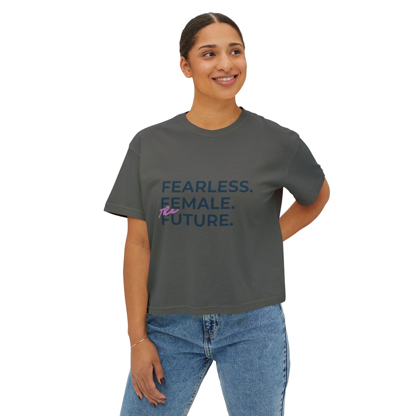 Fearless Female Boxy Tee - Women's Empowerment T-Shirt